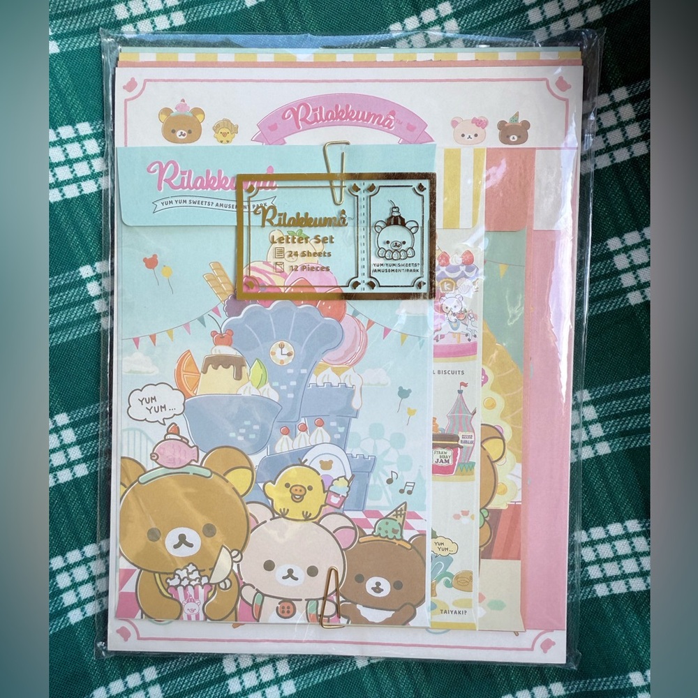 Rare Sanrio San-X Rilakkuma Kawaii Letter Stationary Set Amusement Park Japan